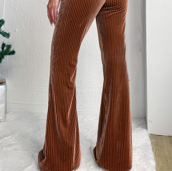 Toasted Toffee Ribbed Bootcut Pants - Picture 10 of 10